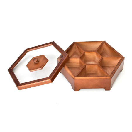 Natural Wooden Snack Storage Container With Lid