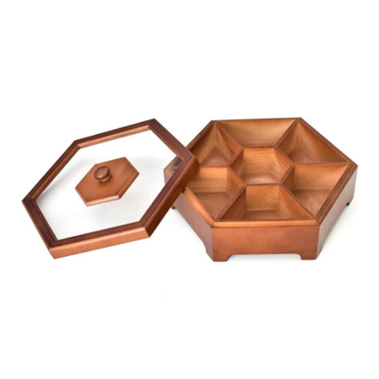 Natural Wooden Snack Storage Container With Lid