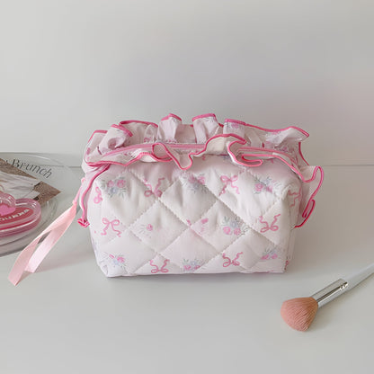 Pretty Floral Cosmetic Purse for Ladies - Hehif