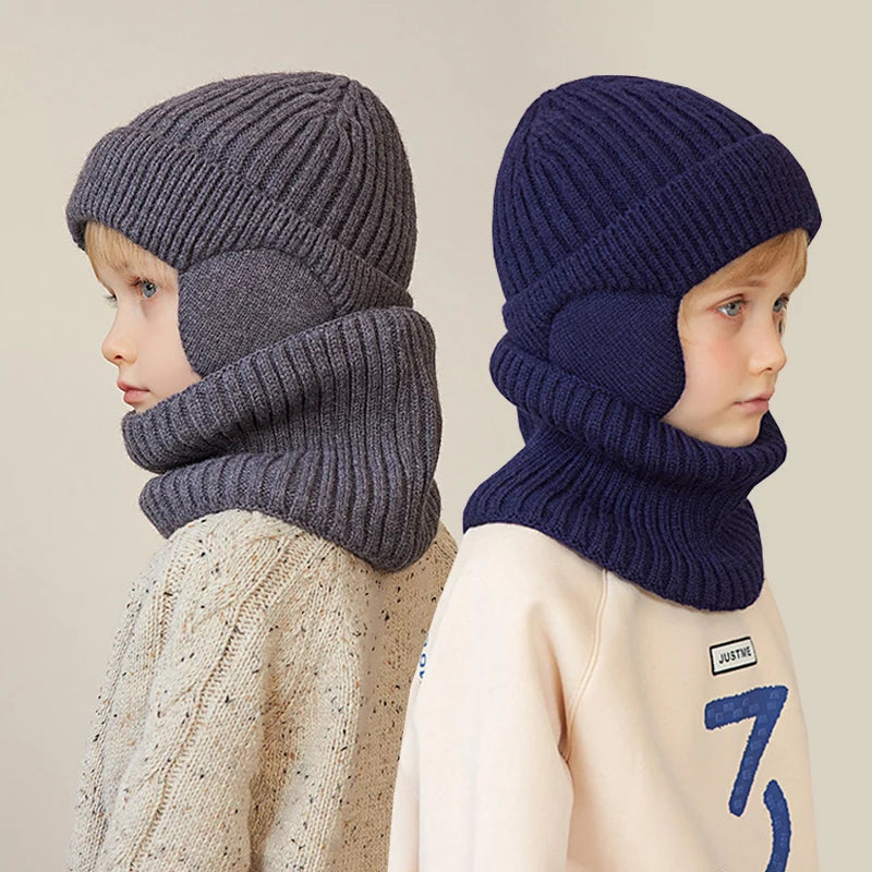 Warm Kids Beanie and Scarf Set with Soft Lining - Hehif