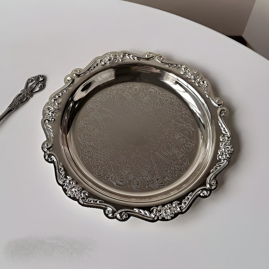 Elegant Metal Serving Tray for Cake and Dessert Display