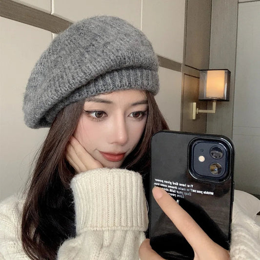 Warm Woolen Beanie Hat for Ladies - Hehif