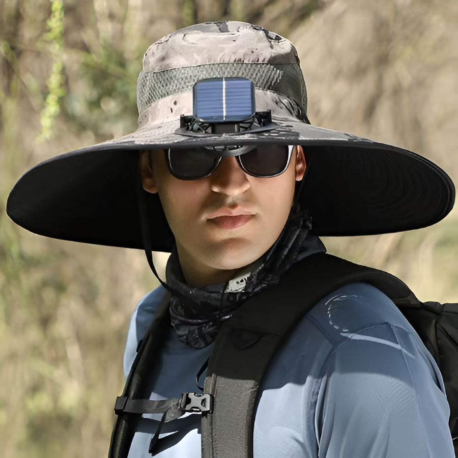 Waterproof Solar LED Wide Brim Sun Hat