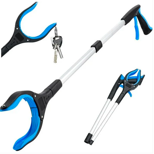Improved Folding Reacher With Rotating Grip Clip - Hehif