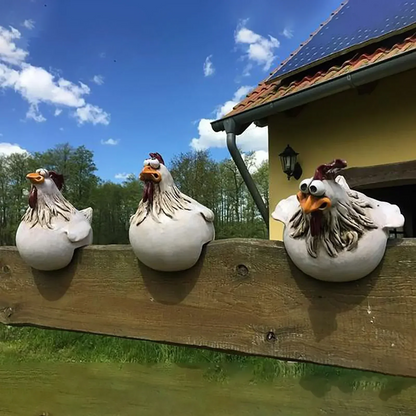 Humorous Yard Chicken Decor – Outdoor Garden Figures