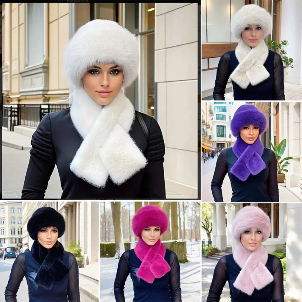 Soft Warm Beanie and Scarf Set for Ladies - Hehif