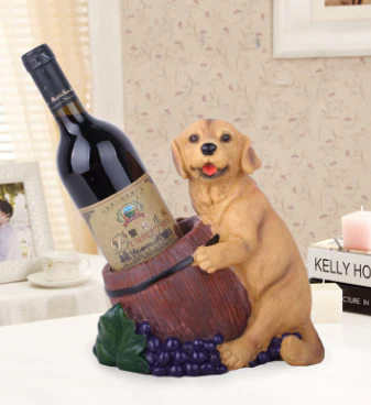 Cute Dog Wine Lover Figurine - Hehif