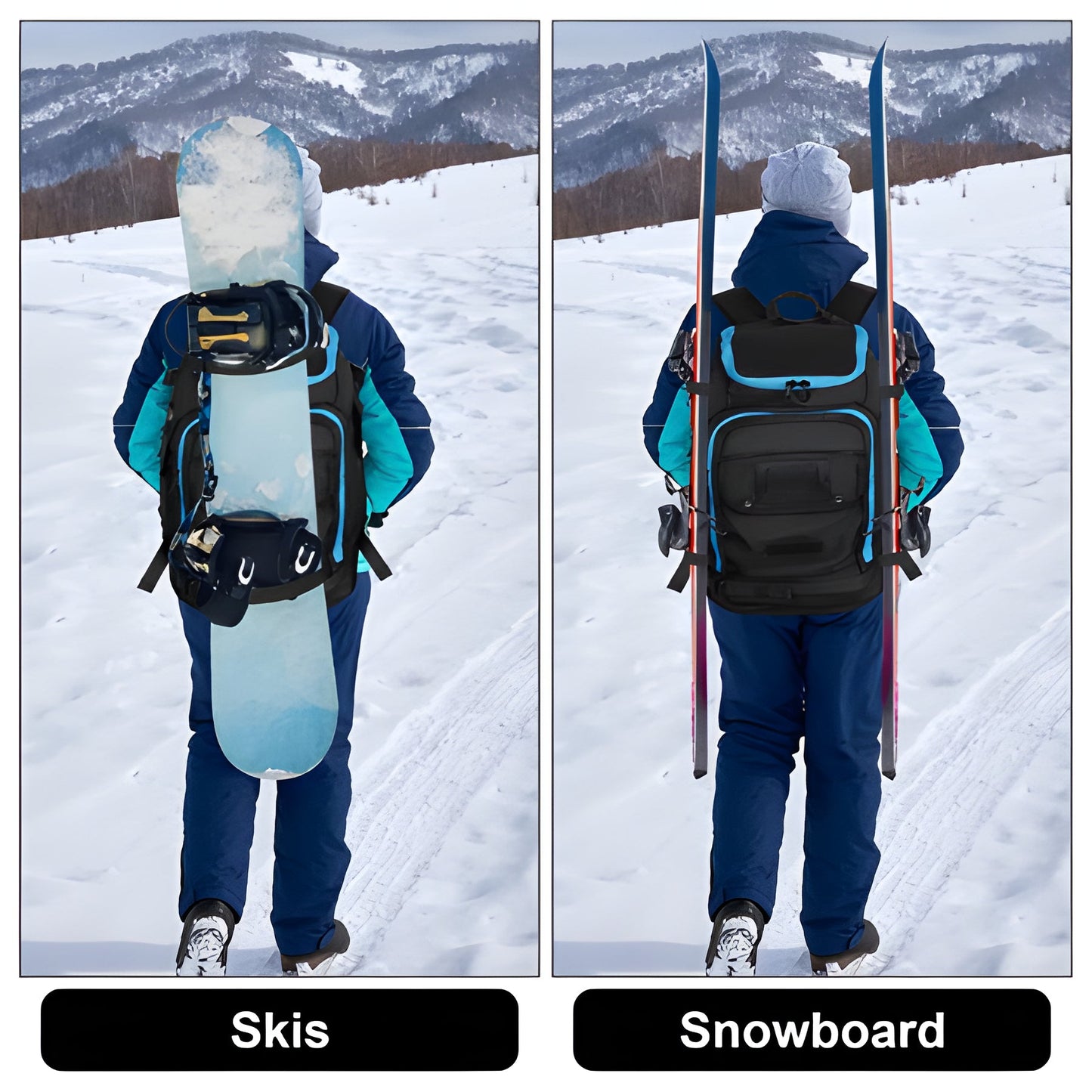 Spacious Ski Boot Bag 13.2 Gallon Water Resistant Backpack