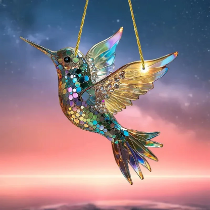 Vibrant Bird Glass Window Decor