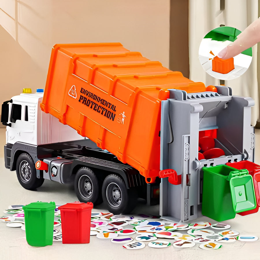 Fun City Trash Truck Toy with Flashing Lights