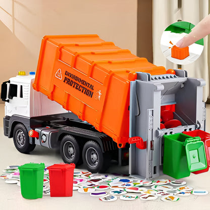 Fun City Trash Truck Toy with Flashing Lights