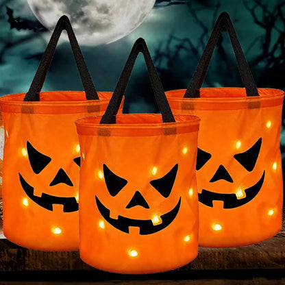 Glowing Orange Halloween Candy Bag