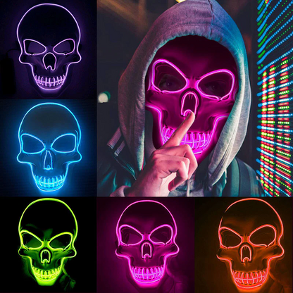Spooky Glow in the Dark Skeleton Face Mask - Hehif
