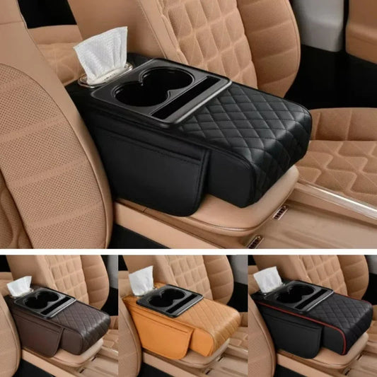 Luxury Vehicle Armrest Pad with Storage Compartment - Hehif