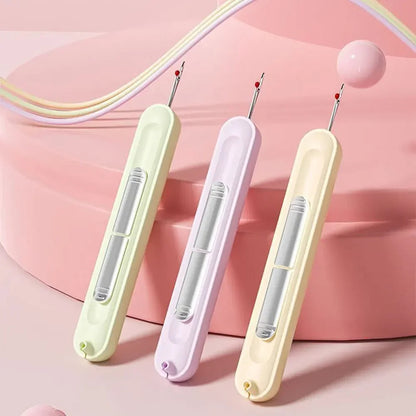 Portable Sewing Needle Threader with Built in Cutter