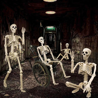 Giant Poseable Halloween Skeleton Decor - Hehif