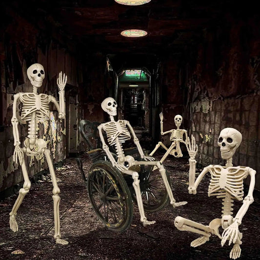 Giant Poseable Halloween Skeleton Decor - Hehif
