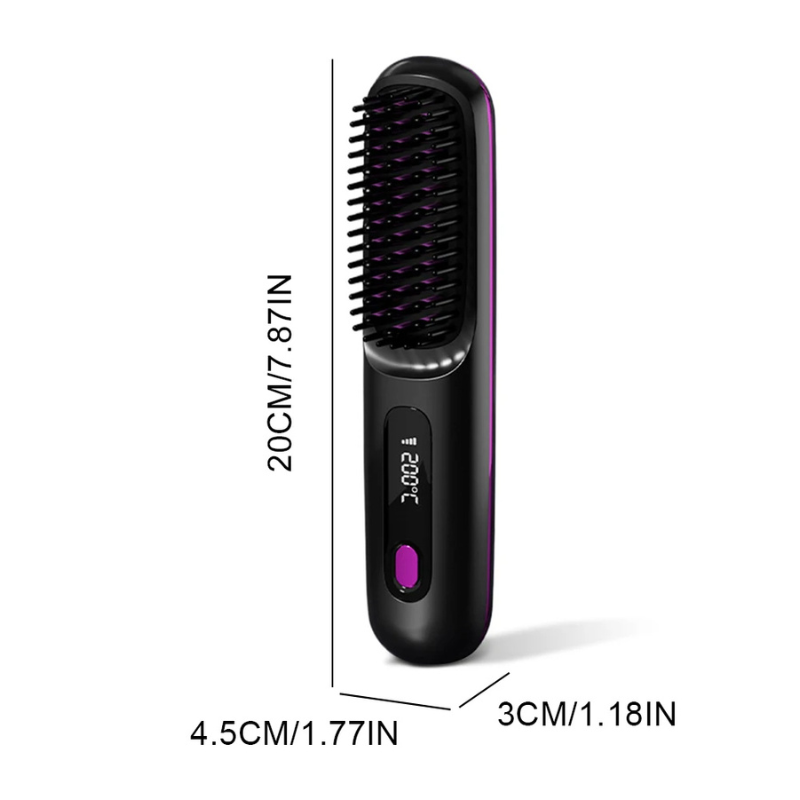 Electric Hair Straightener Brush with LCD Screen
