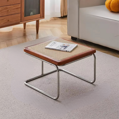 Classic Wicker Coffee Table with Glass Top