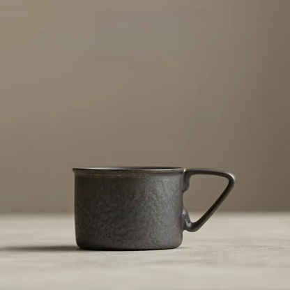 Retro Style Coffee Mug with Earthy Brown Glaze