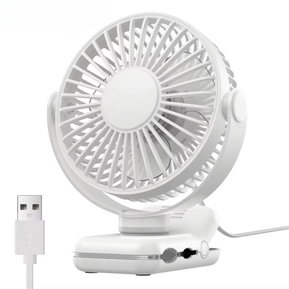 Compact Personal USB Desk Fan with Silent Motor - Hehif