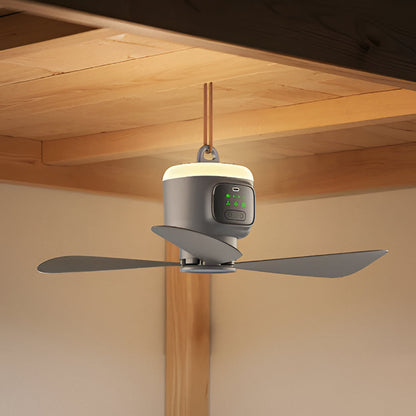 Powerful 12000mAh Rechargeable Ceiling Fan with Bright LED