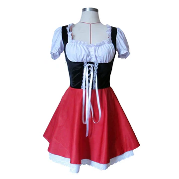 Classic Red Cape Women's Costume Dress