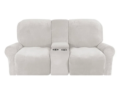 Comfy 2 Seater Recliner Slipcover with Cup Holders 12 Colors