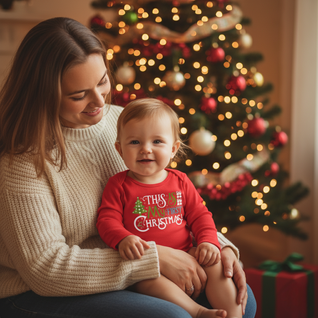 Adorable Holiday Reindeer Baby Onesie