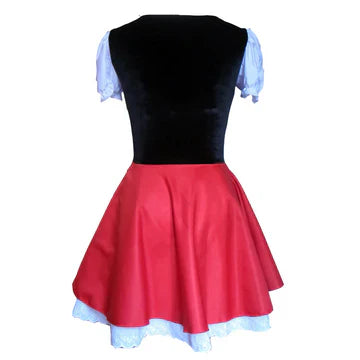 Classic Red Cape Women's Costume Dress