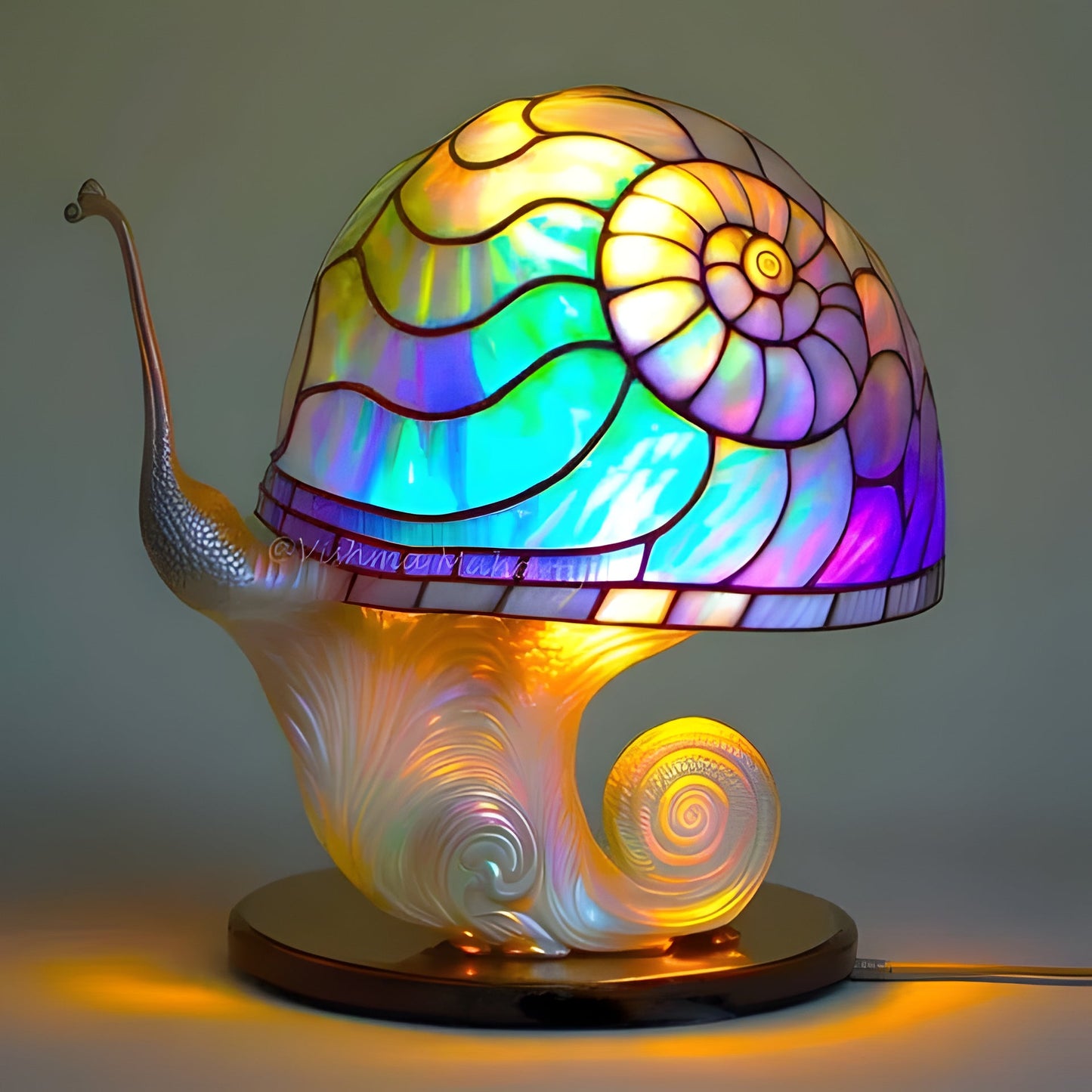 Colorful Glass Floral Table Light