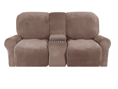 Comfy 2 Seater Recliner Slipcover with Cup Holders 12 Colors