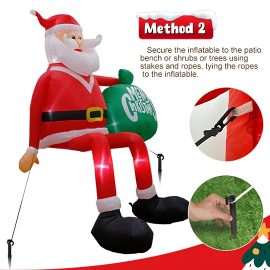 Large 8FT LED Inflatable Santa Claus Outdoor Xmas Decor