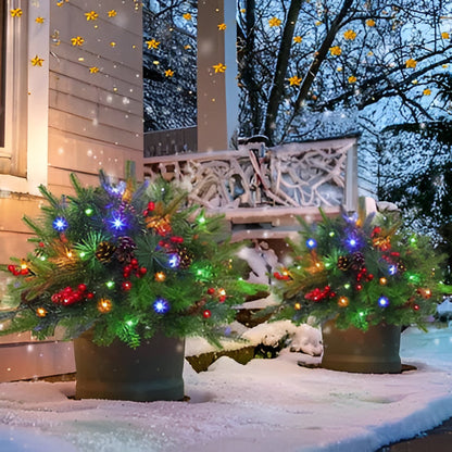 Realistic Pre-Lit Christmas Tree Urn Decoration