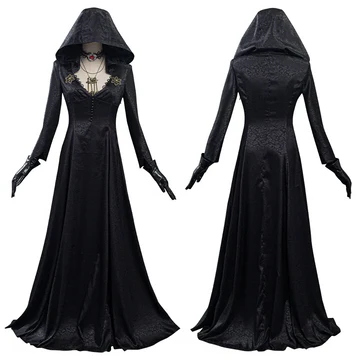 Authentic Vampire Lady Evil Village Costume Dress - Hehif