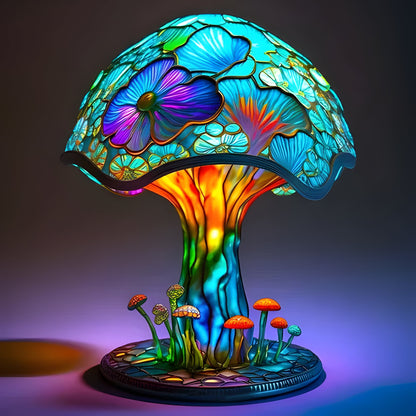 Colorful Glass Floral Table Light