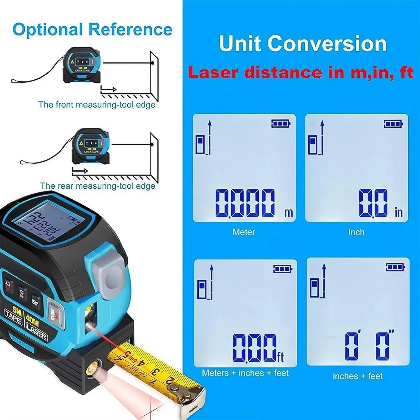 Multi-Functional Digital Laser Distance Meter 40/60M