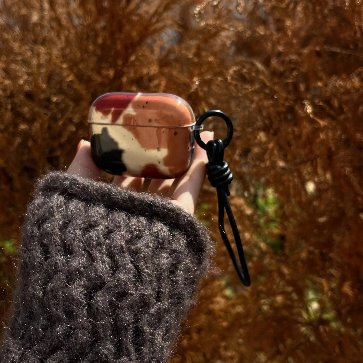 Cool Grey Splash Proof Earbud Pouch with Strap