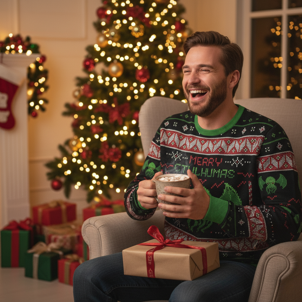 Funny Holiday Graphic Sweater for Men