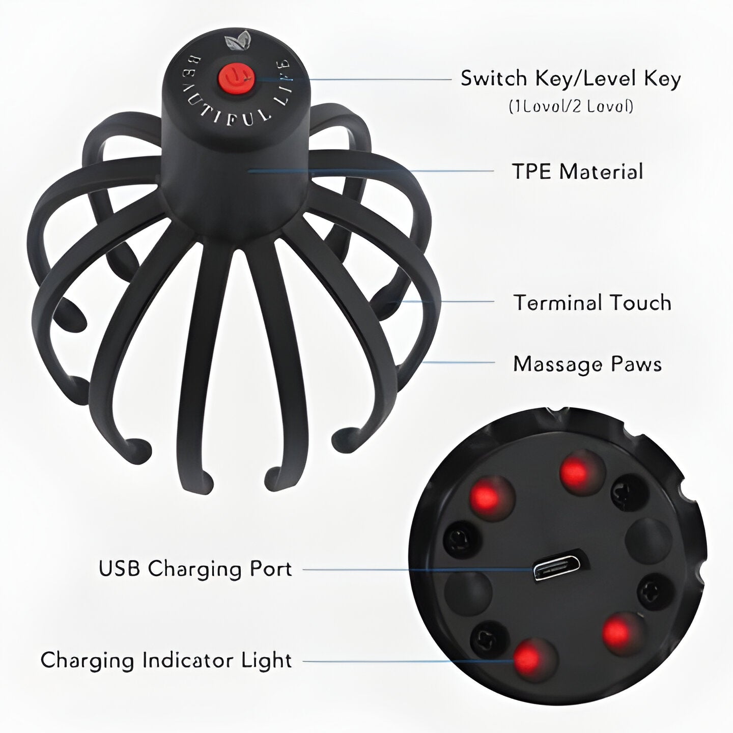 Portable Shiatsu Head Massager - Soothing Scalp Relaxer