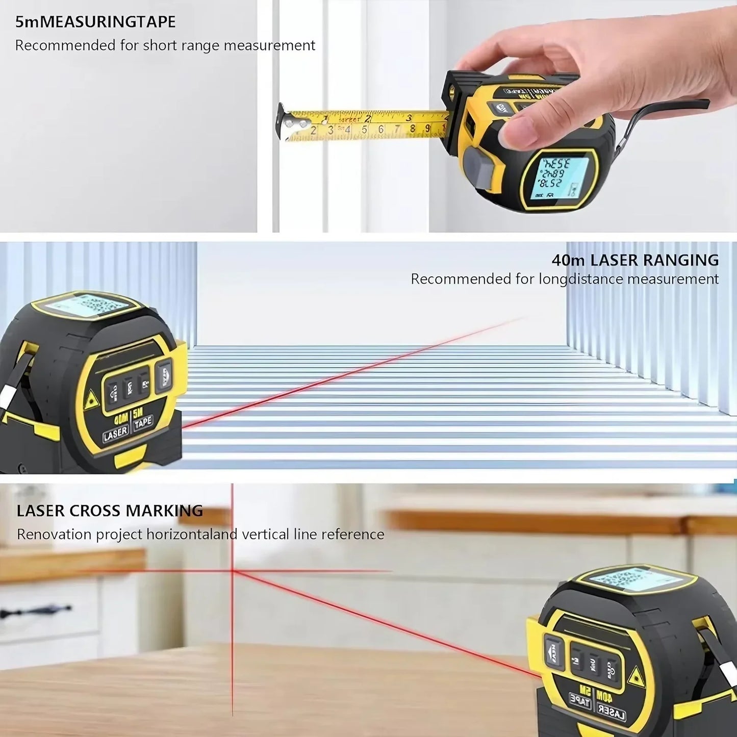 Multi-Functional Digital Laser Distance Meter 40/60M