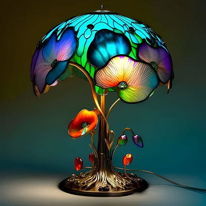 Colorful Glass Floral Table Light