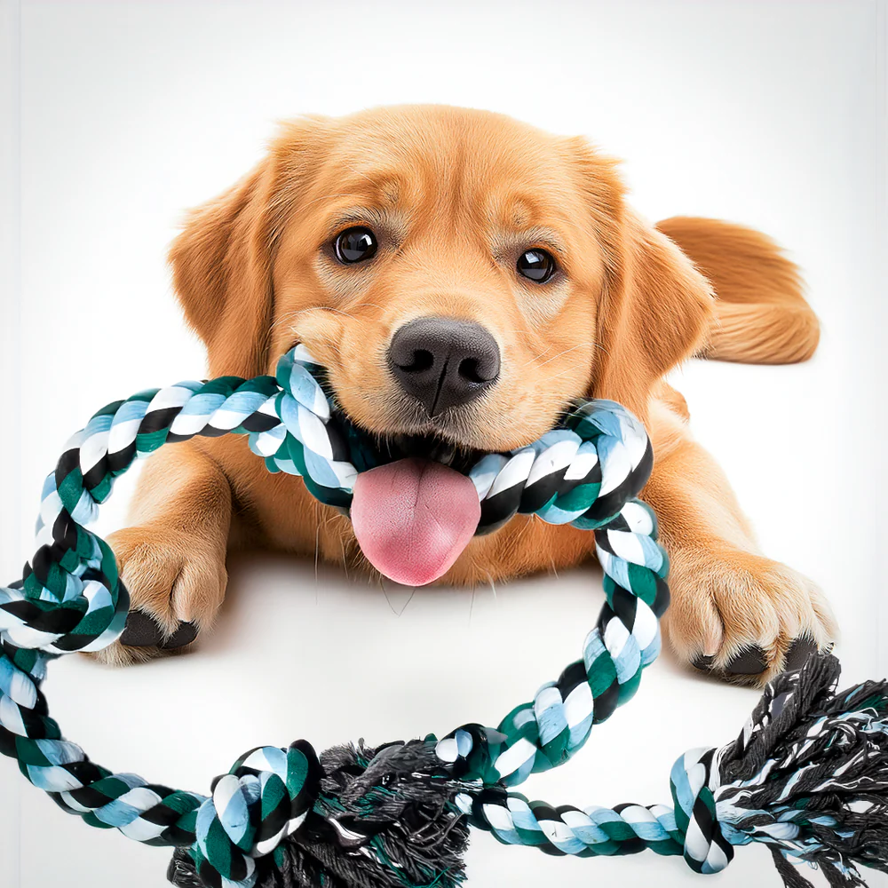 Durable 6 Knot Rubber Dog Toy - Hehif