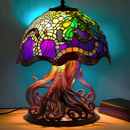Colorful Glass Floral Table Light