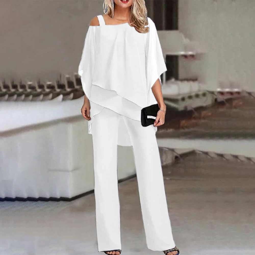 Chic Cold Shoulder Two Piece Set - Hehif