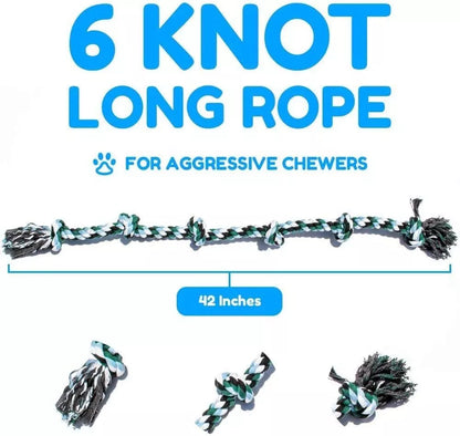 Durable 6 Knot Rubber Dog Toy