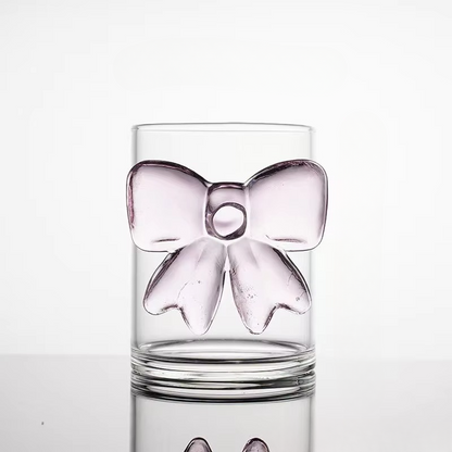 Delicate Rose Colored Glass Mug with Handle