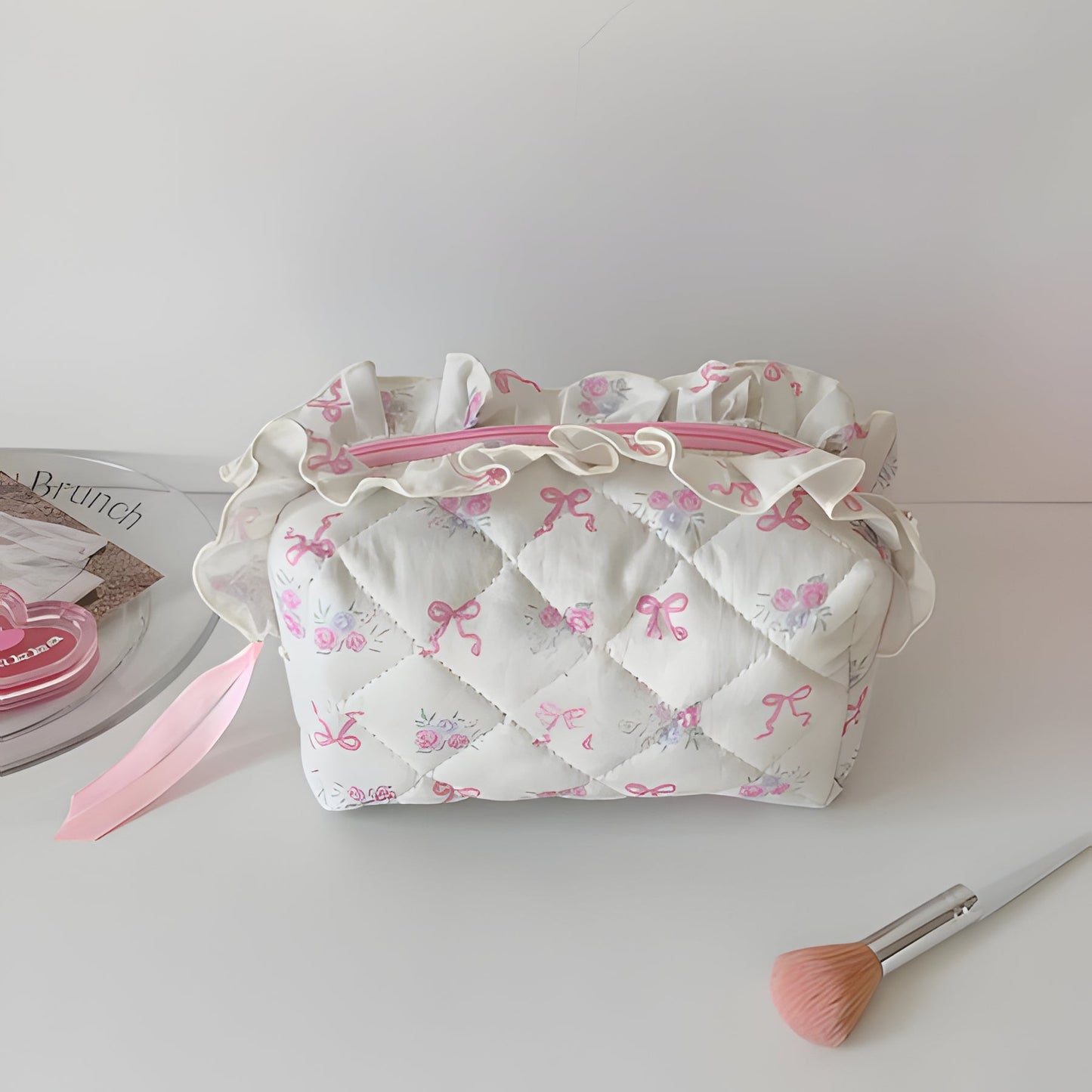 Pretty Floral Cosmetic Purse for Ladies