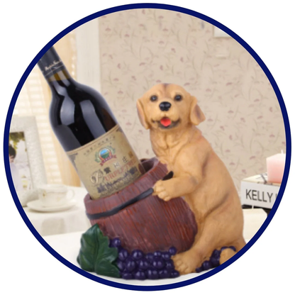 Cute Dog Wine Lover Figurine
