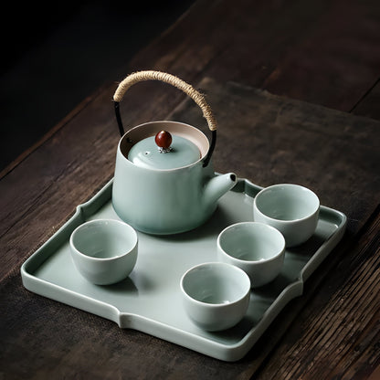 Delicate Chinese Tea Set with Teapot and Cups